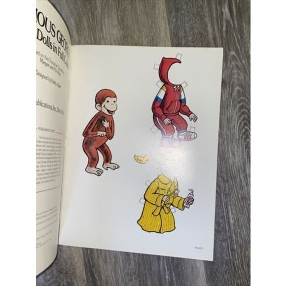 VINTAGE 1982 CURIOUS GEORGE PAPER DOLL BOOK - BRAND NEW OLD STOCK - Picture 4 of 4